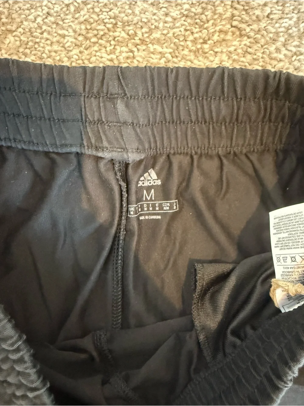 adidas Black Athletic Shorts with White 3-Stripes